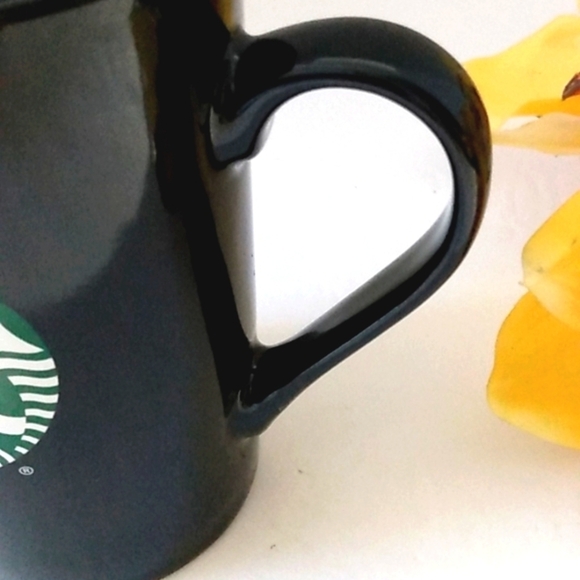 STARBUCK SIGNATURE TEA CUP BLACK GREEN WHITE COFFEE MUG 11 floz. - Picture 8 of 8
